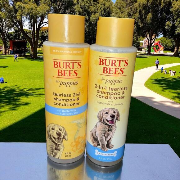 Burts Bees Puppies Natural Tearless 2 in 1 Shampoo Conditioner 16 oz ea Lot of 2 - Picture 1 of 12